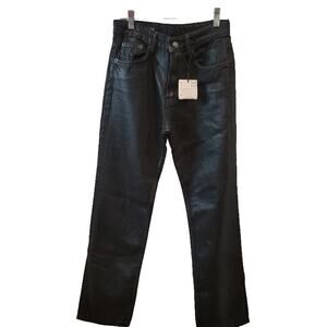 NWT ZARA Waxed Jeans Sz XS Women's 27" Waist Black
